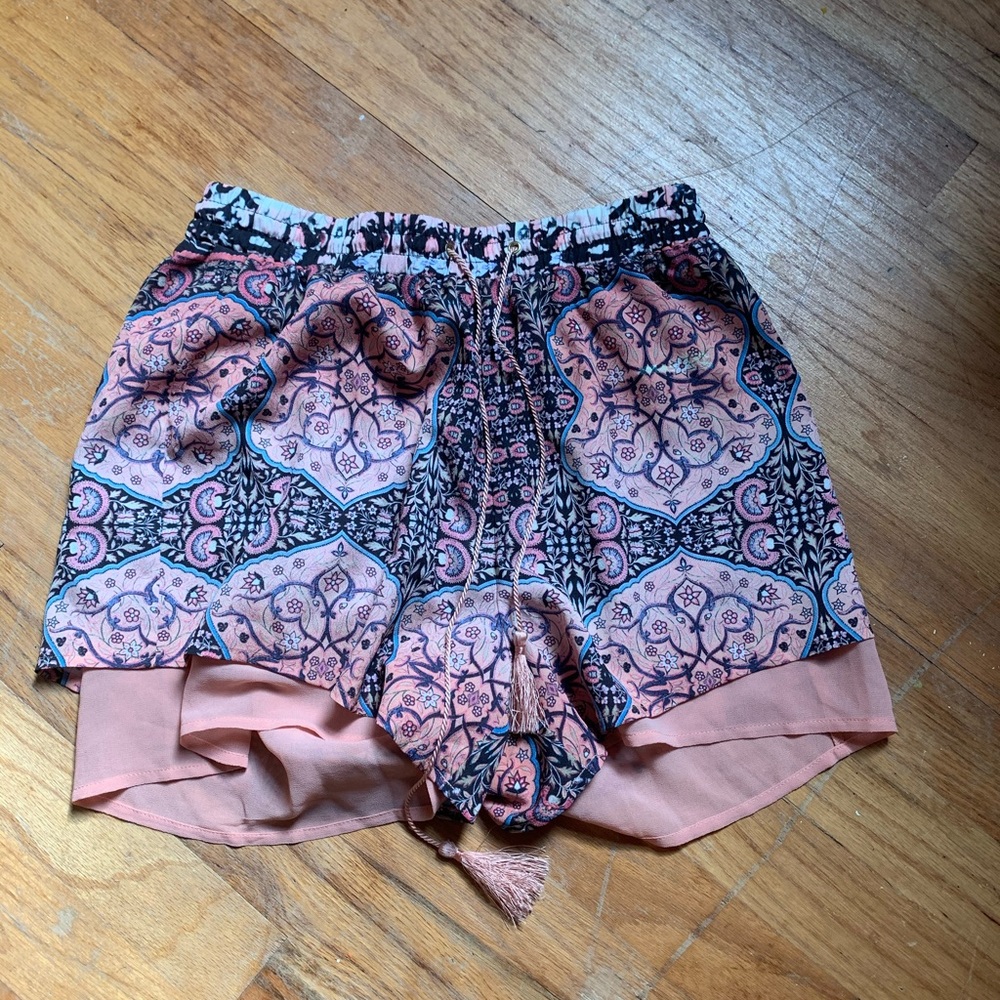 Pink Bebe chiffon shorts